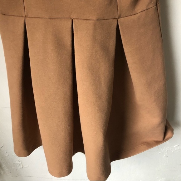 ZARA Woman Tan Mini Dress Babydoll Short Sleeve Sunrise Light Academia Size M - Picture 8 of 13